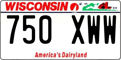 WI license plate 750XWW