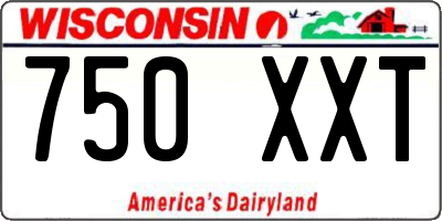 WI license plate 750XXT