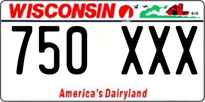 WI license plate 750XXX