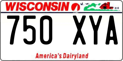 WI license plate 750XYA