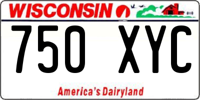 WI license plate 750XYC