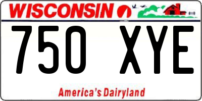 WI license plate 750XYE