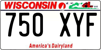WI license plate 750XYF