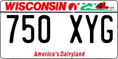 WI license plate 750XYG