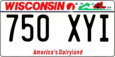 WI license plate 750XYI