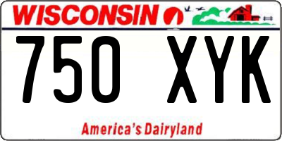 WI license plate 750XYK