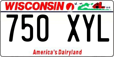 WI license plate 750XYL