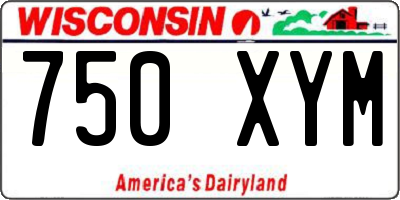 WI license plate 750XYM