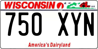 WI license plate 750XYN