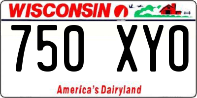 WI license plate 750XYO