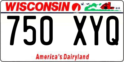 WI license plate 750XYQ