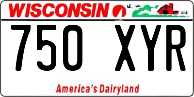 WI license plate 750XYR