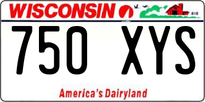 WI license plate 750XYS