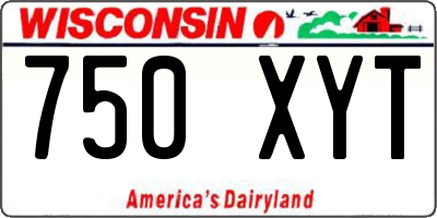 WI license plate 750XYT