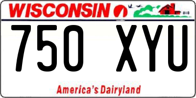 WI license plate 750XYU