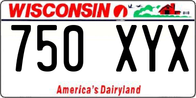 WI license plate 750XYX