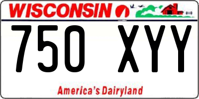 WI license plate 750XYY