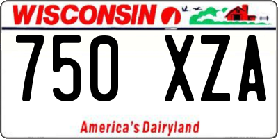 WI license plate 750XZA