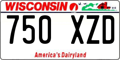 WI license plate 750XZD