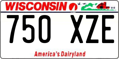 WI license plate 750XZE