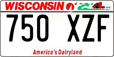 WI license plate 750XZF