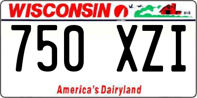 WI license plate 750XZI