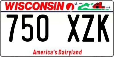 WI license plate 750XZK