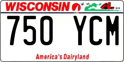 WI license plate 750YCM