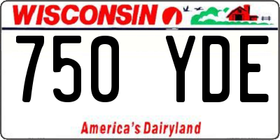 WI license plate 750YDE