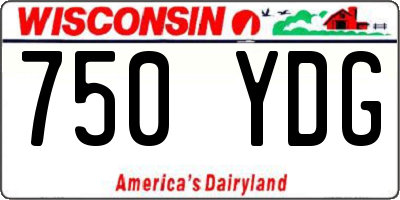 WI license plate 750YDG