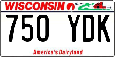 WI license plate 750YDK