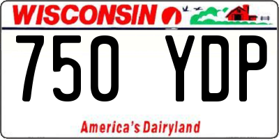 WI license plate 750YDP