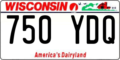 WI license plate 750YDQ