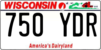 WI license plate 750YDR