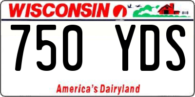 WI license plate 750YDS