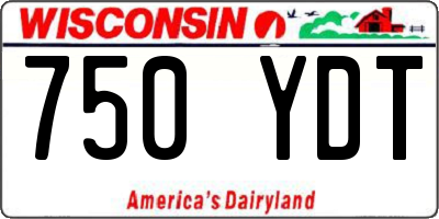 WI license plate 750YDT