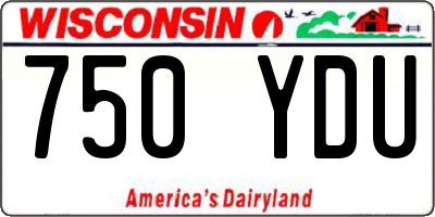 WI license plate 750YDU