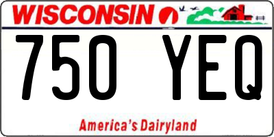 WI license plate 750YEQ