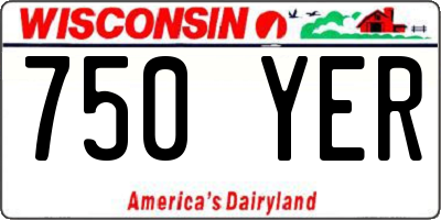 WI license plate 750YER