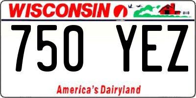 WI license plate 750YEZ