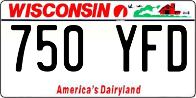 WI license plate 750YFD