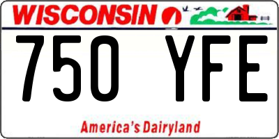 WI license plate 750YFE