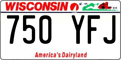 WI license plate 750YFJ