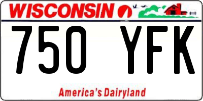 WI license plate 750YFK