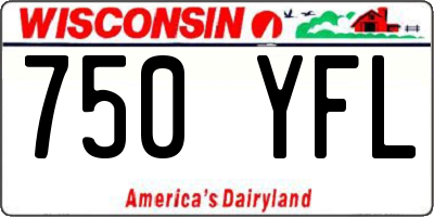 WI license plate 750YFL