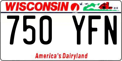 WI license plate 750YFN