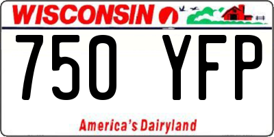 WI license plate 750YFP