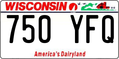 WI license plate 750YFQ