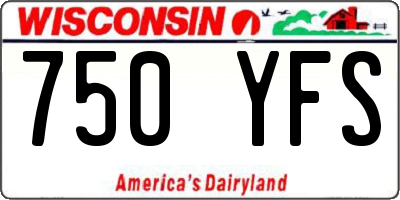 WI license plate 750YFS