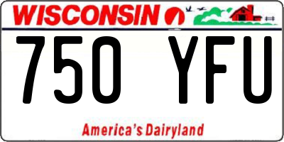 WI license plate 750YFU